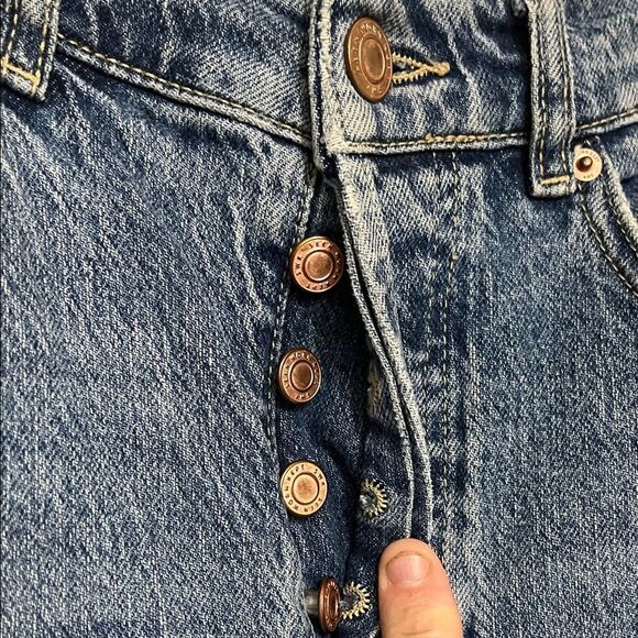 Anthropologie SWK See Worn Kept The Girlfriend Distressed Classic Denim Jeans - Picture 6 of 16